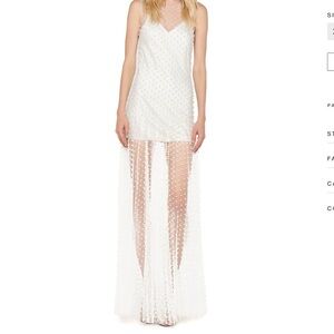 Norma Kamali Pearl Sheer Gown/Maxi Dress and Slip